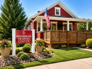 Northumberland Hearing Center office in Northumberland PA with professional landscaping and welcoming entrance.