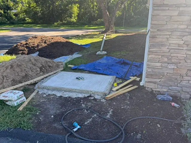 Getting ready to install a flag pole for Old Glory